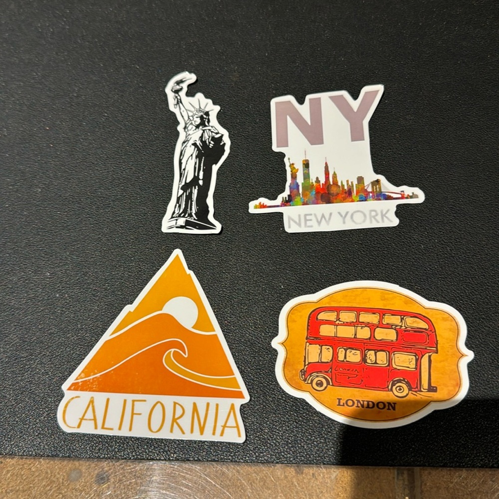 Set Of 4 Stickers Places Stickers